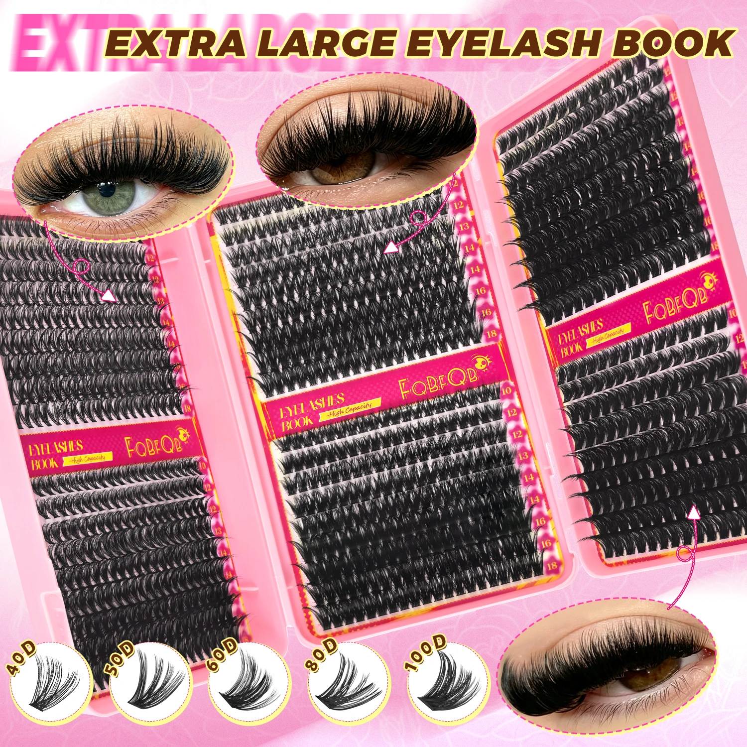 990 Pezzi 40D‑100D Ciglia Fint - Eyelash Extension Kits recensione e prezzo