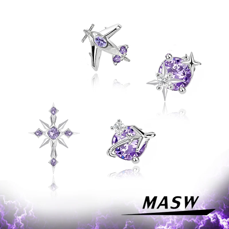 MASW Original Design Delicate Small Airplane Stud Earrings For Women Fashion Accessories  Hot Selling Popular Trendy Jewelry