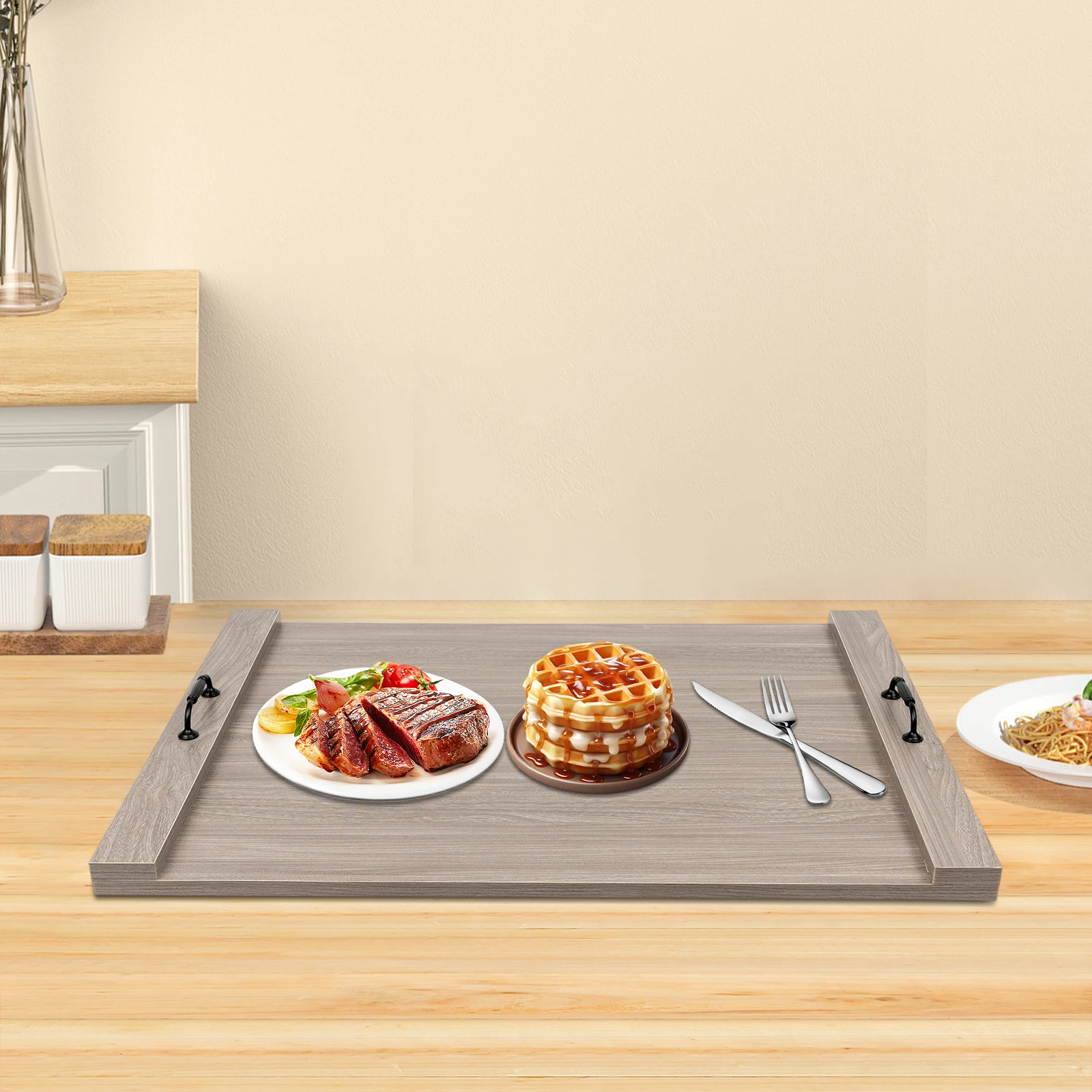 

Water-Resistant Bamboo Stove Top Cover & Kitchen Counter Tray, Non-Slip for Home Kitchen & Dining Table