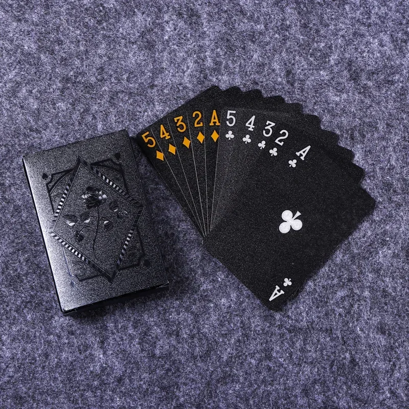 -Color Black Gold Playing Card Game Card Group Waterproof Poker Suit Magic Dmagic Package Board Game Collection Entertainment