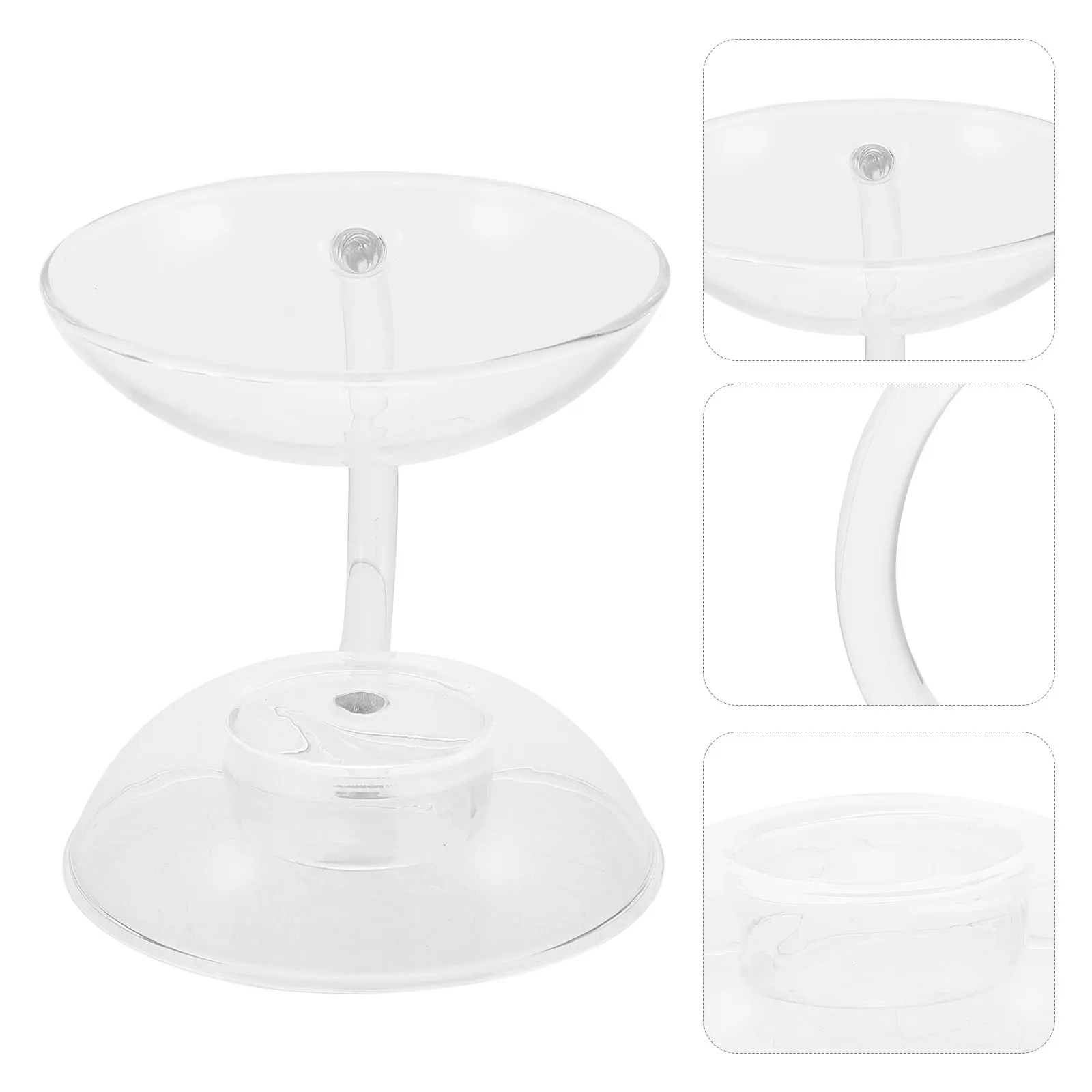 Glass Candlestick Holder Decorative Table Stand Essential Oil Burner Candlelight Warmer for Bedroom Living Room Study
