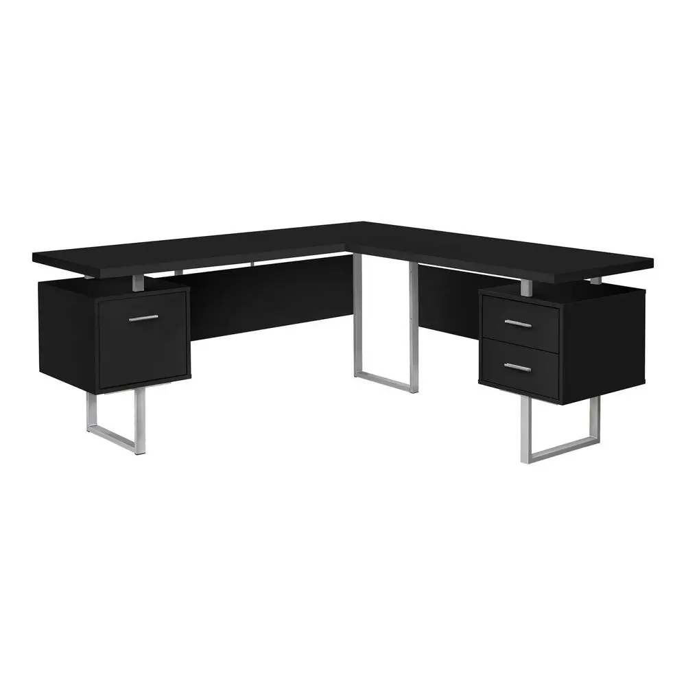 

I 7612 Computer Desk, Home Office, Corner, Left, Right Setup, Storage Drawers, 70 L, L Shape, Work, Laptop, Metal, Laminate, Br