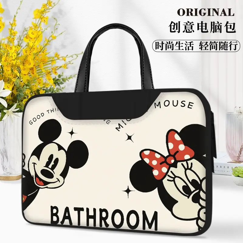 New Disney Stitch Mickey PU computer bag women\'s portable suitable notebook Apple macbook pro 15.6 inch 14 inch 16 holiday gift