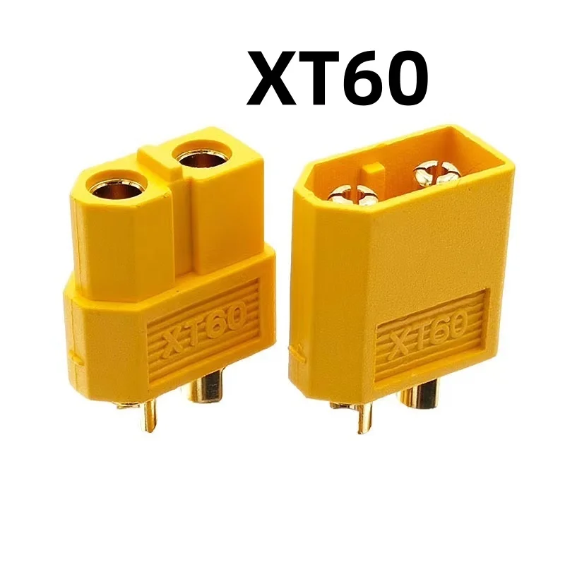 3/5/10pcs 3/5/10pairs XT60 Male And Female Bullet Head Connector Plug For RC Lipo Battery Copper Contact Yellow Nylon Shell