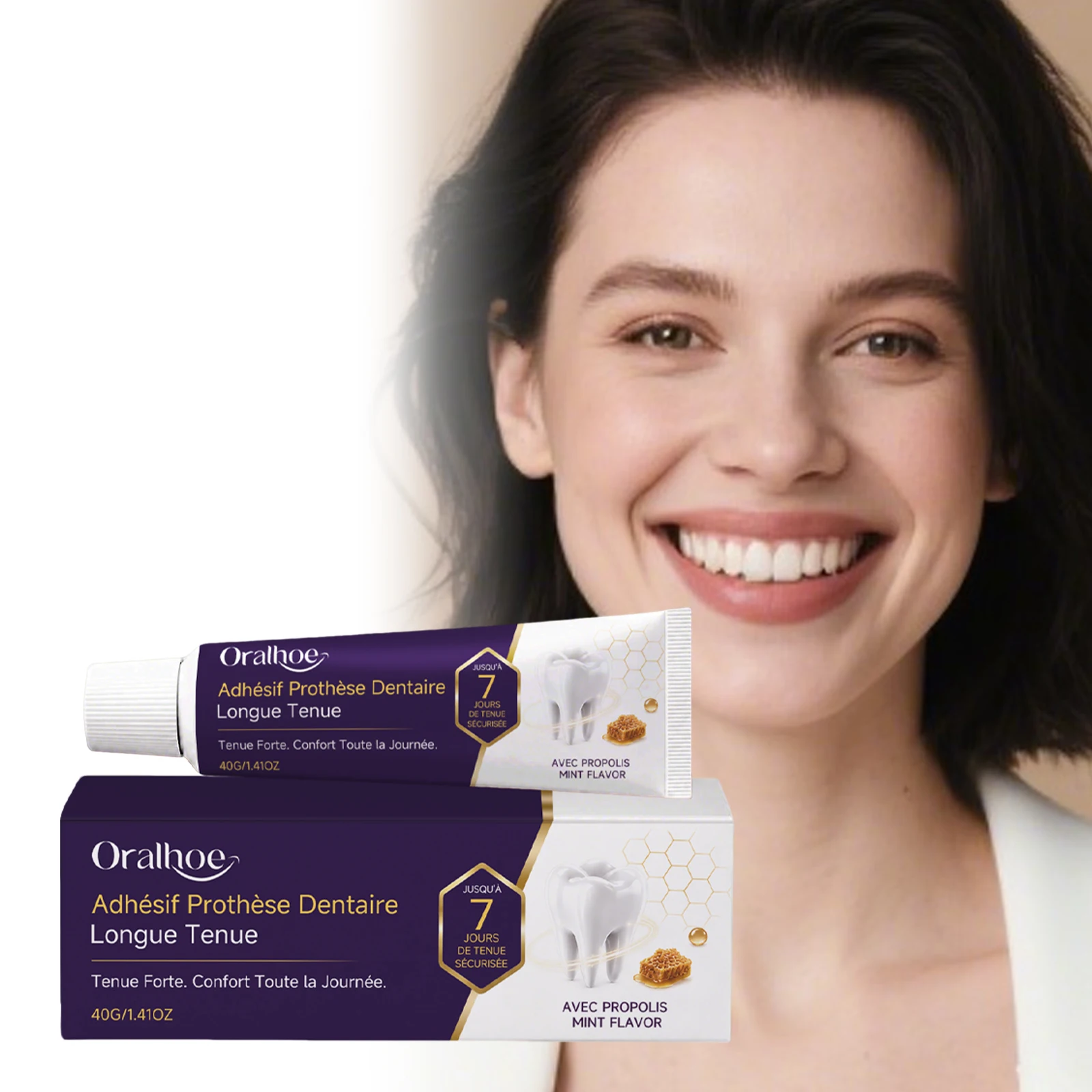 Propolis Denture Adhesive Cream, Secure Strong Hold, All‑Day Comfort Fit, Gum‑Friendly for Full & Partial Dentures Oral Care