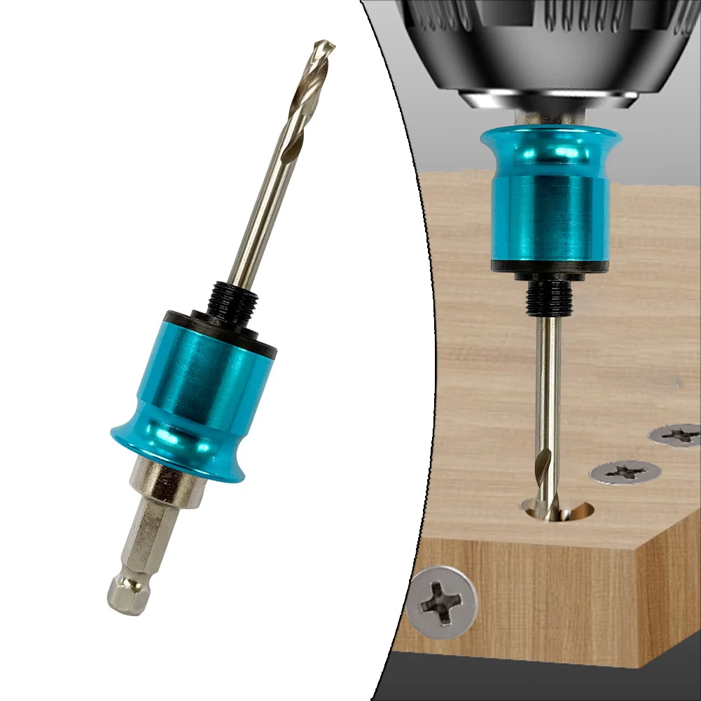 

Quick Release 38 Hex Adapter to 14 Drill Bit with Interchangeable Sections for Enhanced Woodworking Efficiency