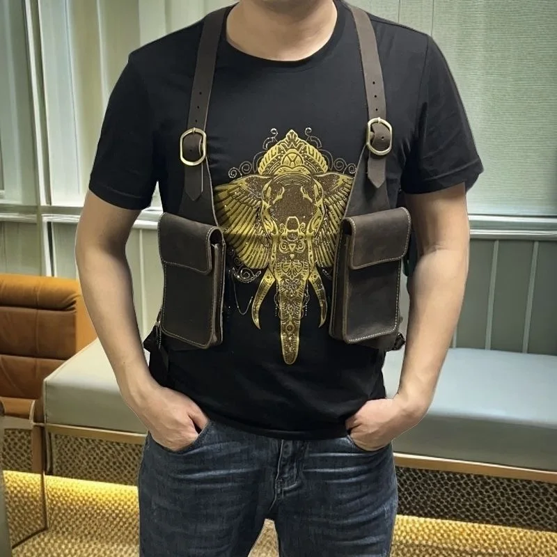 

Shoulder Strap Underarm Retro Western Cowboy Gun Bag Outdoor Anti-theft Tactical Pu Gun Holster Gun Bag Adjustable Chest Bag
