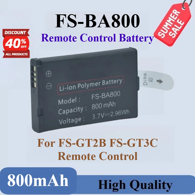 

Brand New High Quality FS-BA800 3.7V 800mAh Rechargeable Lithium Battery For FS-GT2B FS-GT3C Remote Control