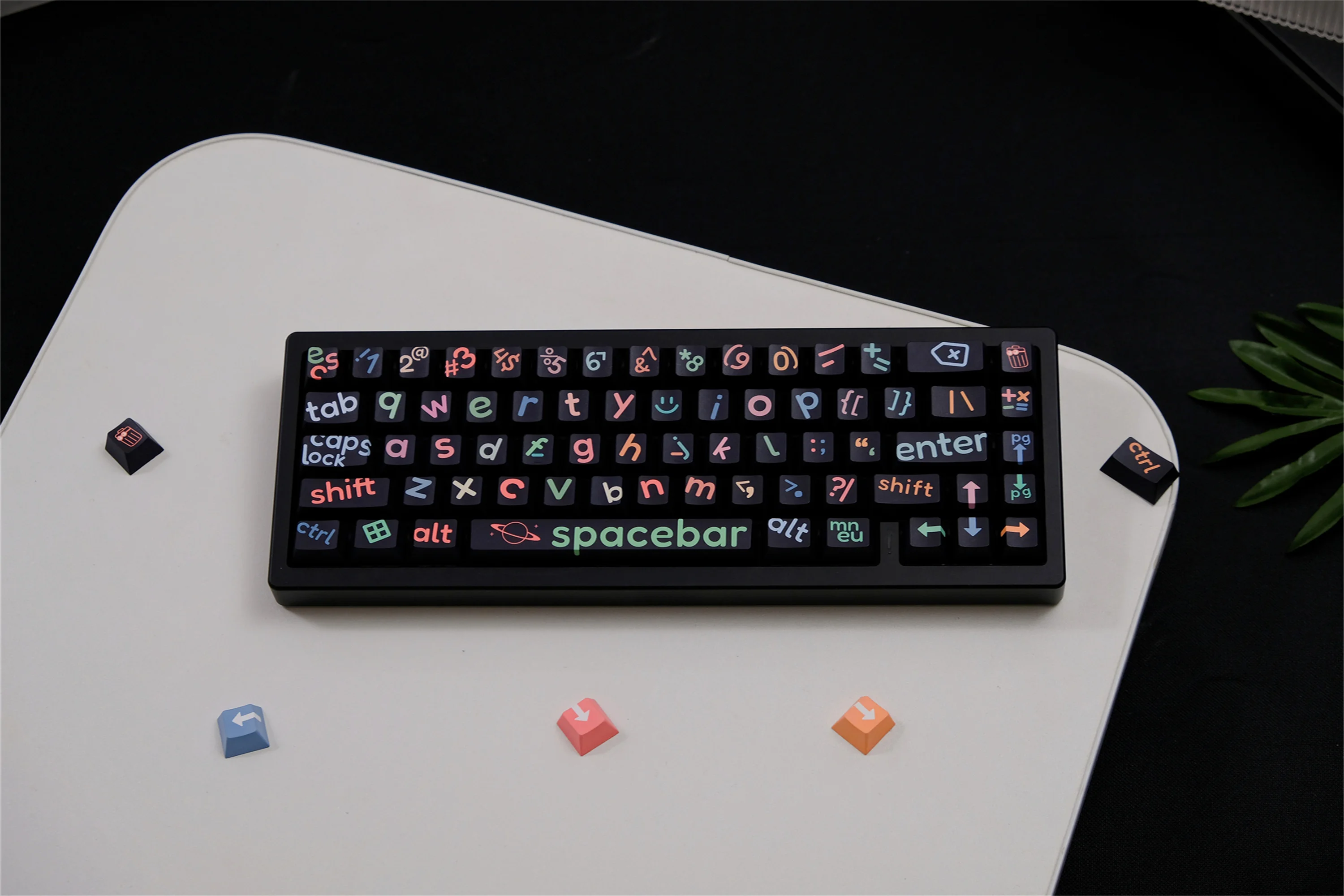 Black Irregular Letters Keycaps 130 Keys PBT Keycap CHERRY Profile DYE-SUB For MX Switch Mechanical Keyboard ISO ANSI Layout