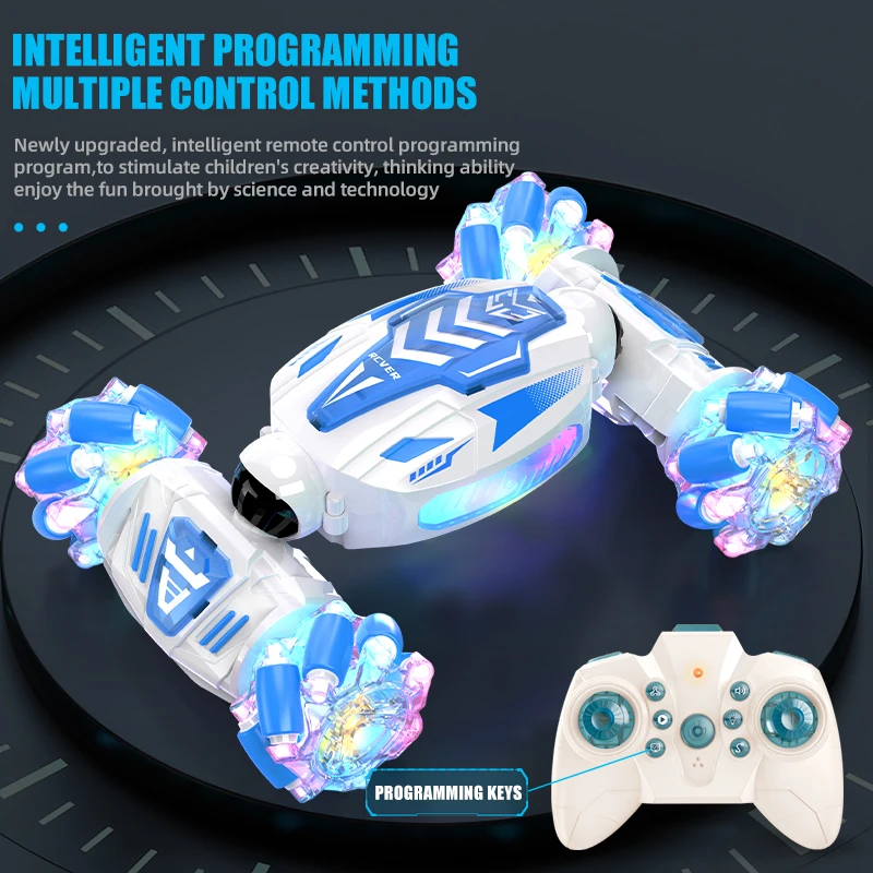 

2.4G RC Twist Stunt Car with Lights Gesture Sensing Remote Control Drift Racing Cars Boys Vehicle Toys Kids Climbing Cars Gifts