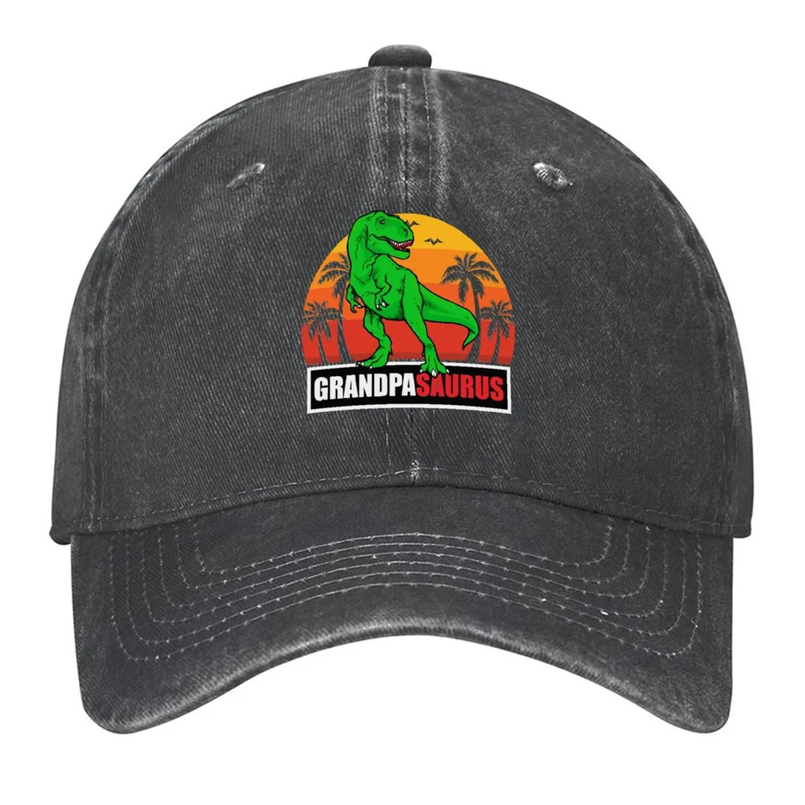 

Дедушка Saurus с закатом и пальмами Бейсбольная кепка Snapback Кепки от солнца Рыболовные кепки Мужские термокозырьки Мужские кепки Женские