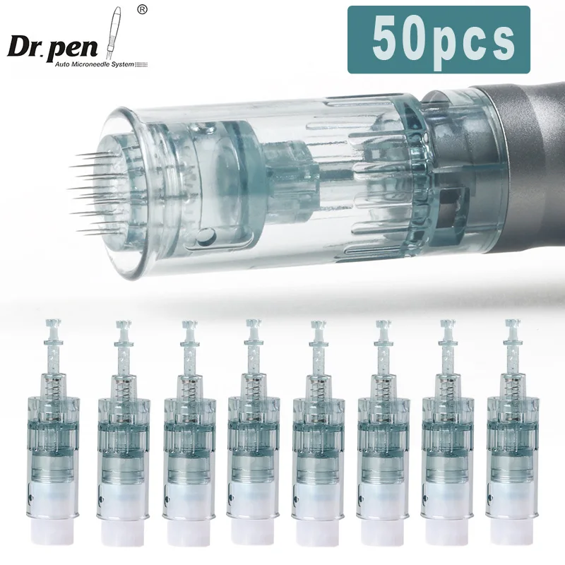 50pcs Dr pen M8 Cartridges Compatible With Ultima-M8 Derma Pen MTS Stamp Bayonet Cartridges Needle 11 16 24 36 42 Pin Nano Round