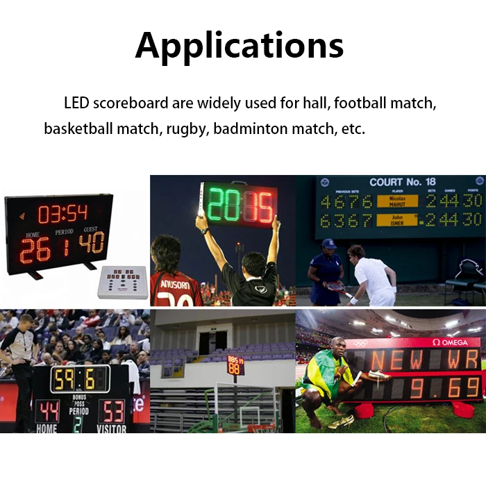 LED Tennis Football Scoreboard Digit Scoreboard Electronic Score Board Sport Electronic Scoreboard
