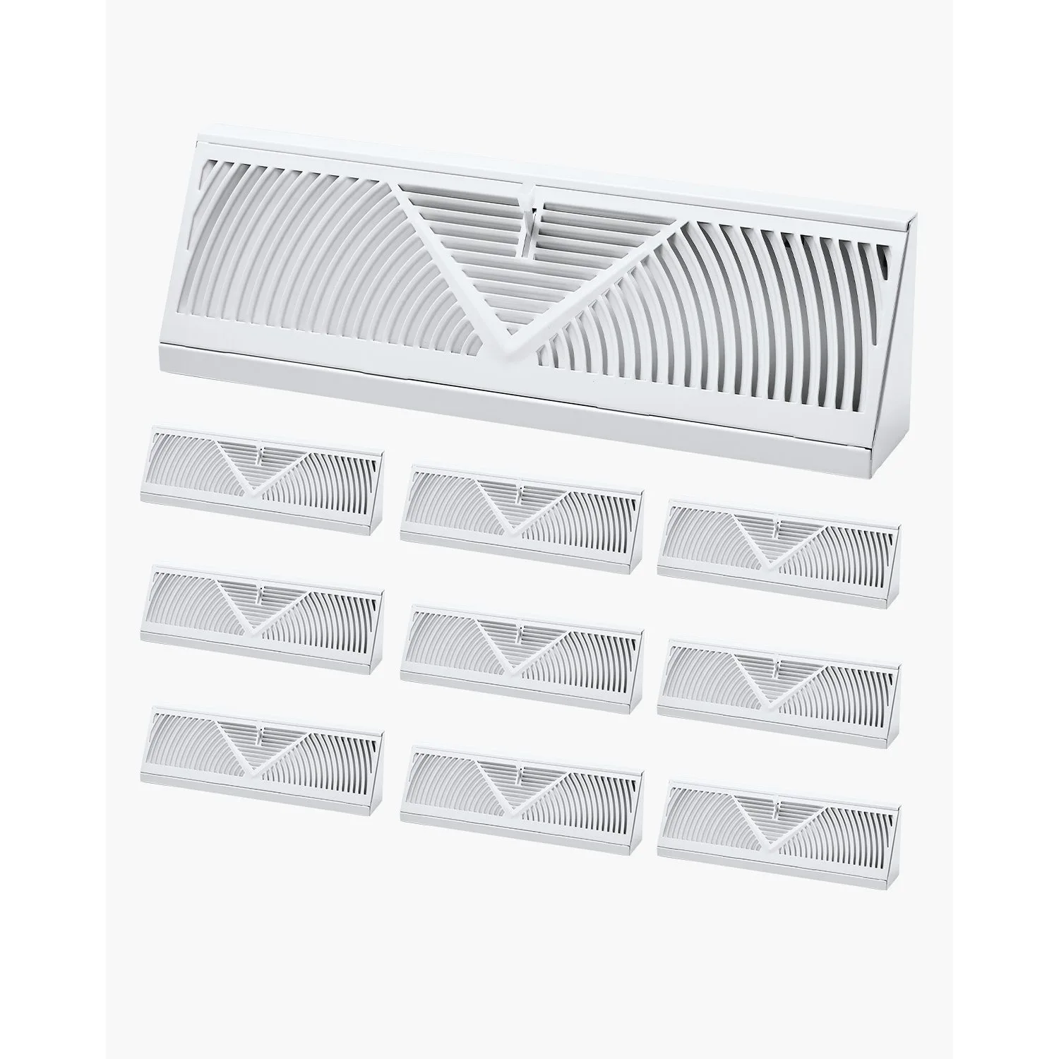 

Floor Registers 15/18-Inch 10-Pack Floor Vents for HVAC Baseboard Registers White