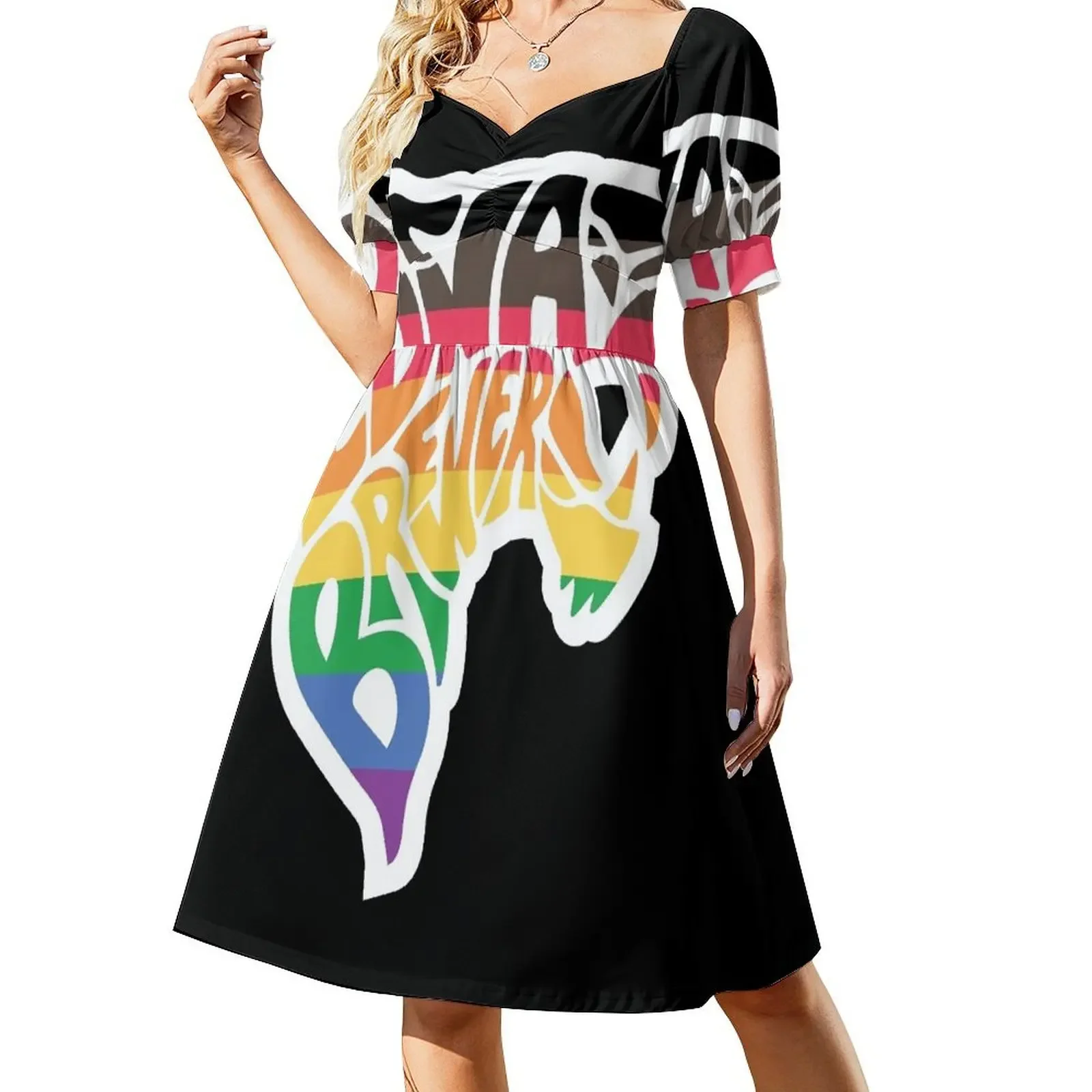 EBMS Rainbow Panther Sleeveless Dress dress korean style Clothing summer dress