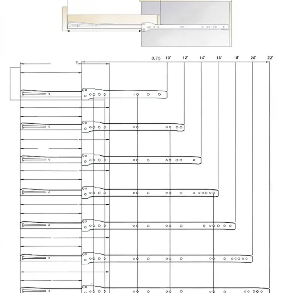 2 Section Drawer Slides Side Mount Runners For Home Furniture Cabinet Wardrobe Repair Replacement Metal Track System
