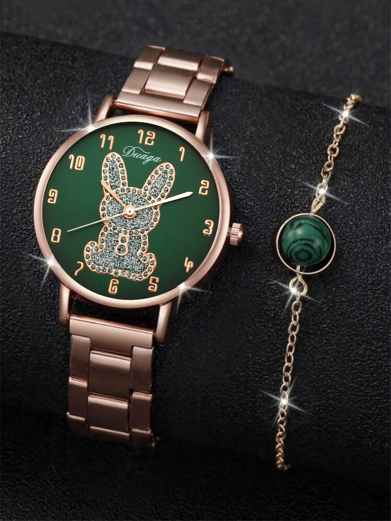 

2pcs women's personality beautiful fashion watch set + bracelet