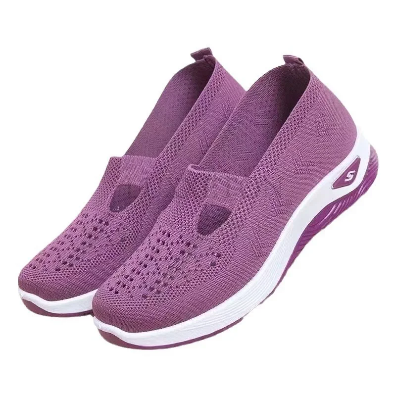 Women Flat Shoes 2024 Summer New Women Fashion Comfortable Soft Sole Breathable Hollow Casual Mesh Sports Shoes