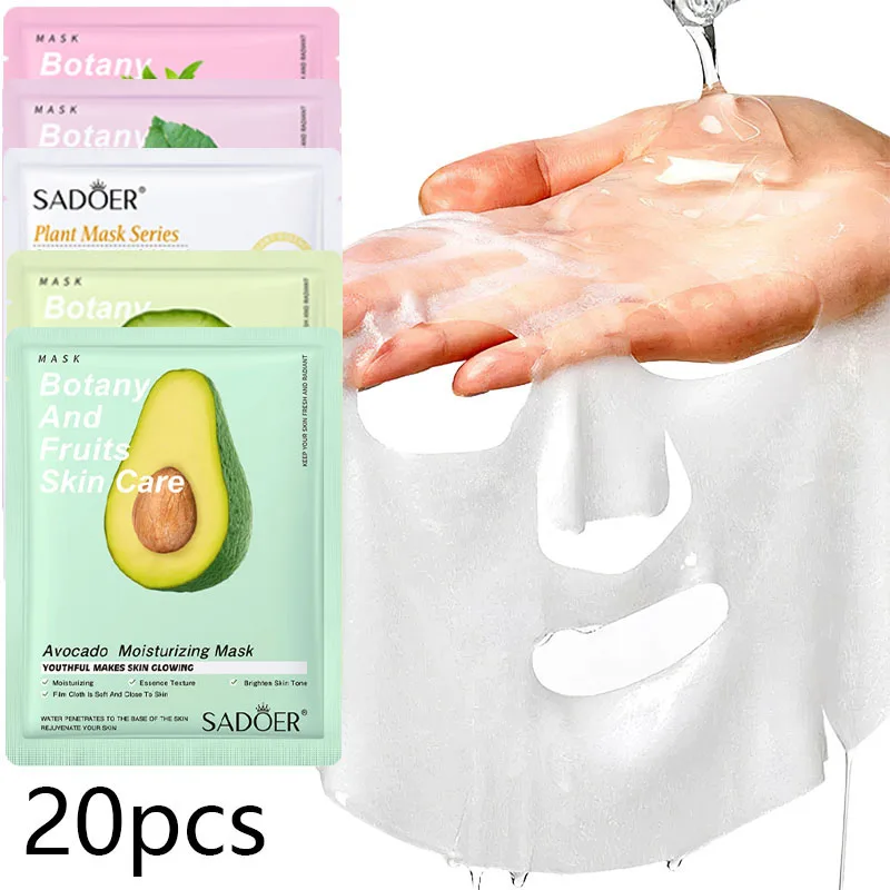 20pcs Hydrating And Moisturizing Face Masks, 5 Kinds Of Mixed Packs, Moisturizing And Hydrating, Containing Hyaluronic Acid And Vitamin C, Make Facial Skin More Delicate, Smooth, And Hydrated, Portable For Travelling/Valentines Day/Mothers Day