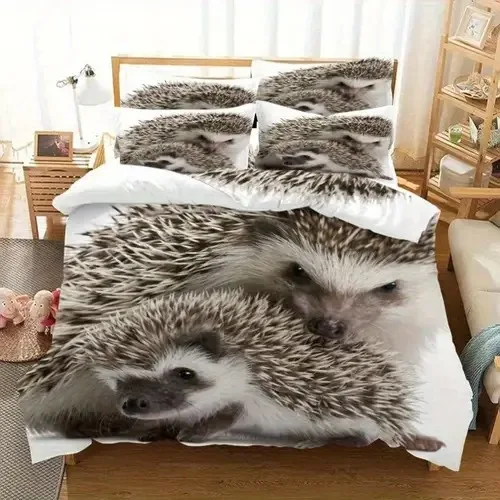 

Hedgehog Duvet Cover Duvet Cover with Hedgehog Pattern Suitable for Children Boys Girls and Adults Warm Soft and Breathable