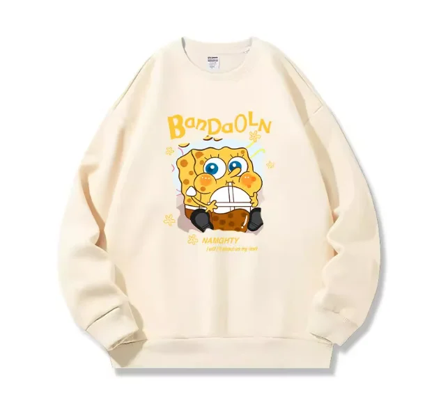 

Новинка 2025 года, мужская и женская футболка с длинными рукавами «Губка Боб Квадратные штаны», новый осенне-зимний хлопковый пуловер, повседневная мода