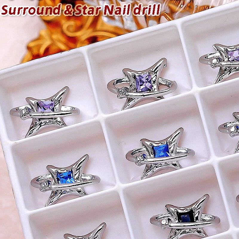 

10PCS Luxury Alloy Asterism Nail Art Charms Starlight Surround Crystal Rhinestones Accessories Parts Nails Decoration Supplies