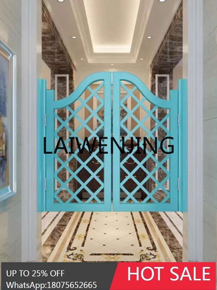 Solid Wood Denim Half Waist Indoor Fence Gate Mediterranean Bar Partition Small Door