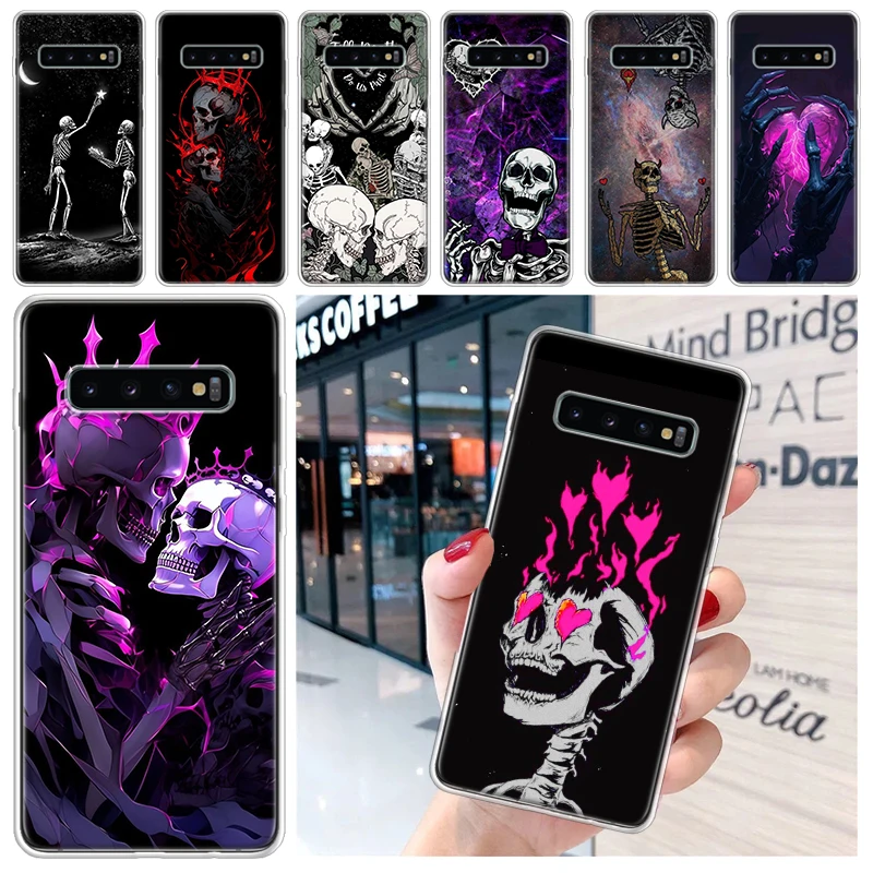 Anatomy Skeleton Heart Lovey Kiss Soft Phone Case for Samsung Galaxy S24 S23 S22 S21 Ultra S20 FE S10 Plus S9 + Print Fundas Cov