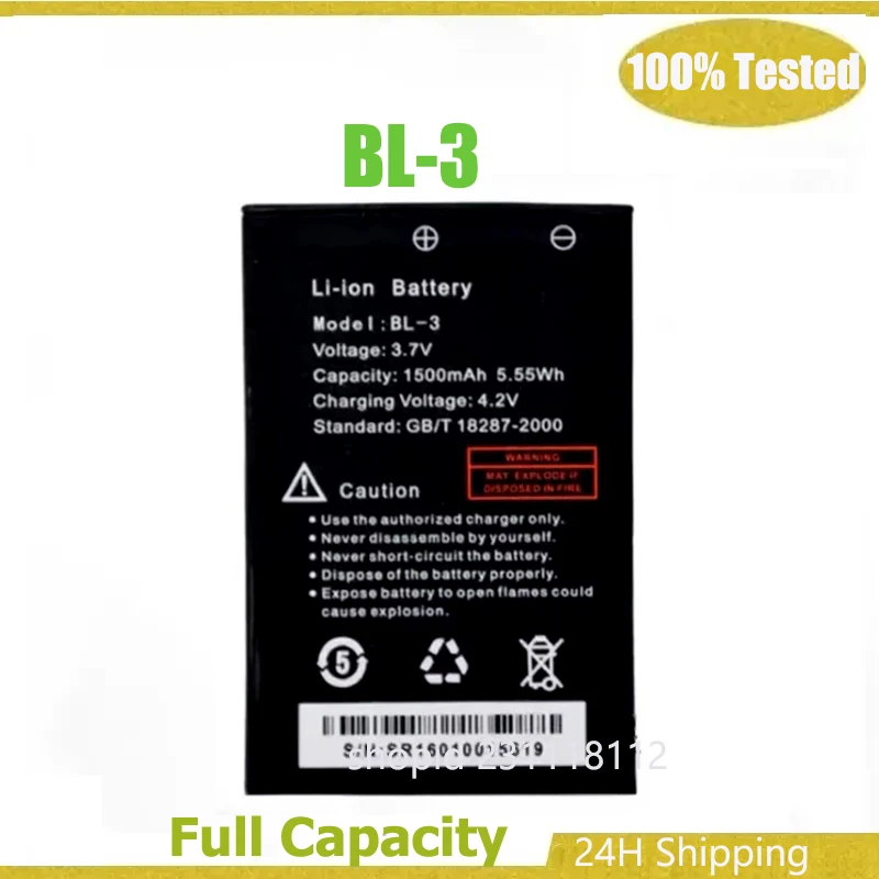 New BL-3 Battery For Baofeng UV-3R 1500mAh  BF-R5  BF-C50 BF-T6 Two Way Radio Repalcement Bateria