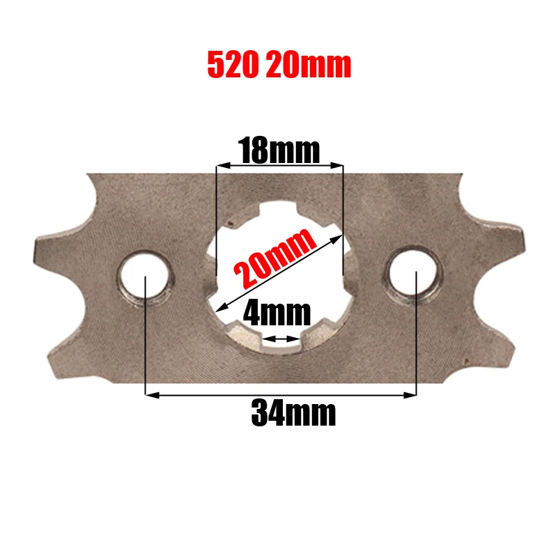 ホンダlifan,zongshen,ycf,クワッド,ファットバイク,バギー,520, 20mm, 10t,11t,12t,13t,14t,15, 16用フロントエンジンプロファイル17、18、19、20 t