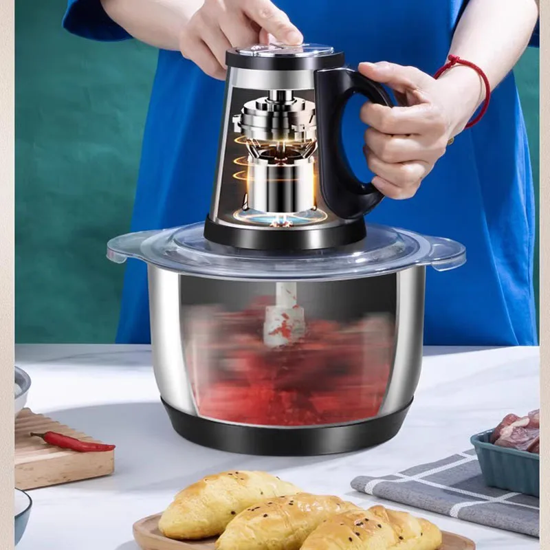 Home meat grinder, fully automatic large capacity complementary food machine, multifunctional electric meat and vegetable grinde
