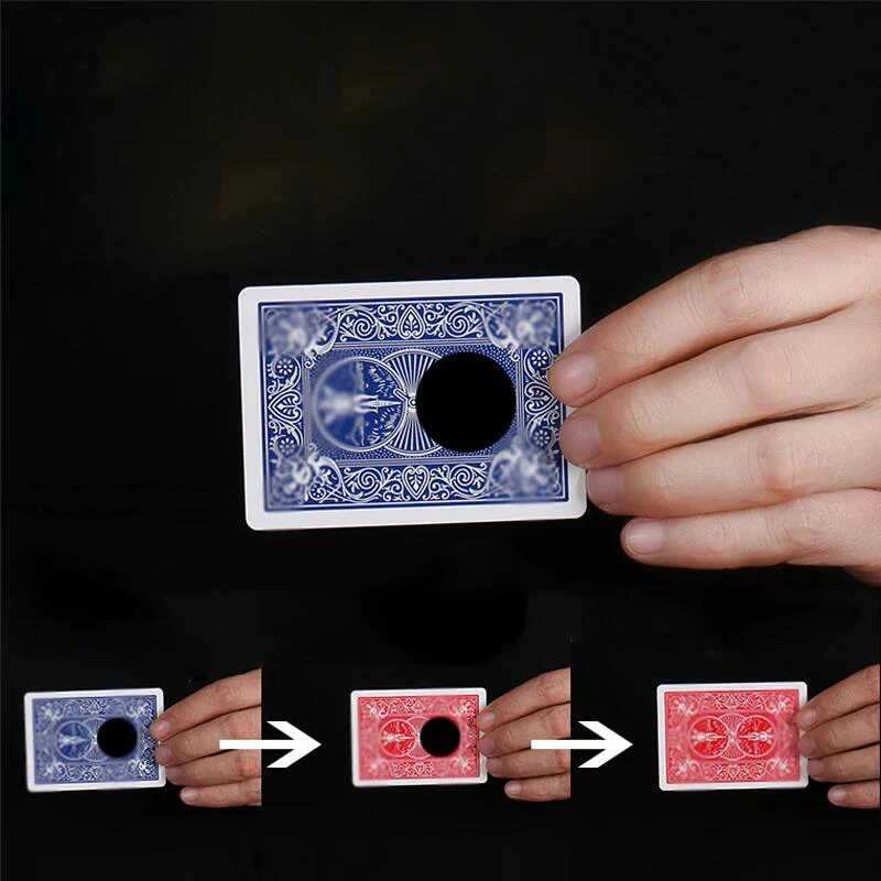 Blue to Red Color Changing Black Hole Magic Tricks Card Vanishing Close Up Props Magic Prop Illusion Gimmick Easy to do