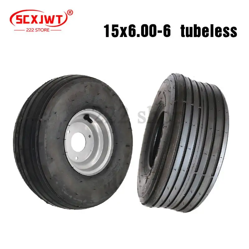 

15x6.00-6 Tubeless Tyre With Hub Wheels 15*6.00-6 For Little Mini Citycoco Scooter 168CC Go Kart Motorcycle Tyre Parts