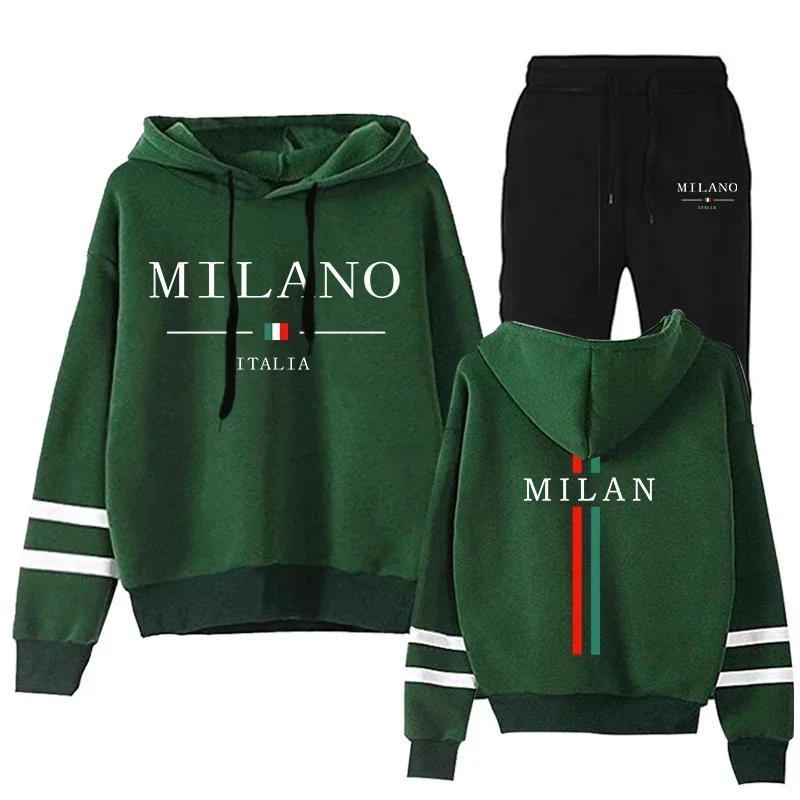 Quality Comfort Jogging Women Tracksuit Daily Outdoor Autumn Winter Hoodies Casual Single Piece Stripe Sweatshirt and Sweatpants