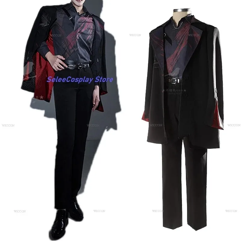 CySylus Cosplay Game Love And Deepspace Costume Suit Coat Red Shirts Pants Uniform Qinche Halloween Christmas Mens Roleplay Part