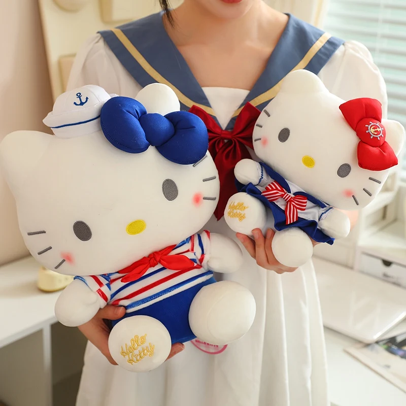 25/33cm Nowy styl Sanrio Japońskie anime Hello Kitty Pluszowa zabawka Miękka urocza kreskówka Wypchana lalka Wystrój domu Wysokiej jakości prezenty świąteczne