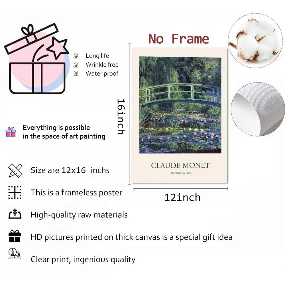 كلود مونيه ريترو النفط اللوحة الخط المضادة للتجاعيد قماش المشارك جدار جدارية الفن صور لغرفة المنزل الفضاء ديكور