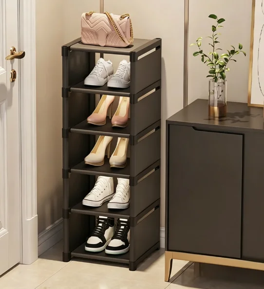 Shoe Rack Small Shoe Cabinet Widened Against the Wall Door Shoe Rack Small Narrow Household Storage Rental Multi-Storey