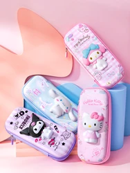 Sanrio Cinnamoroll Stationery Box Cute Pencil Case Girls Student Kawaii Decompression Pen Bag Kids Creative Stationery Bag