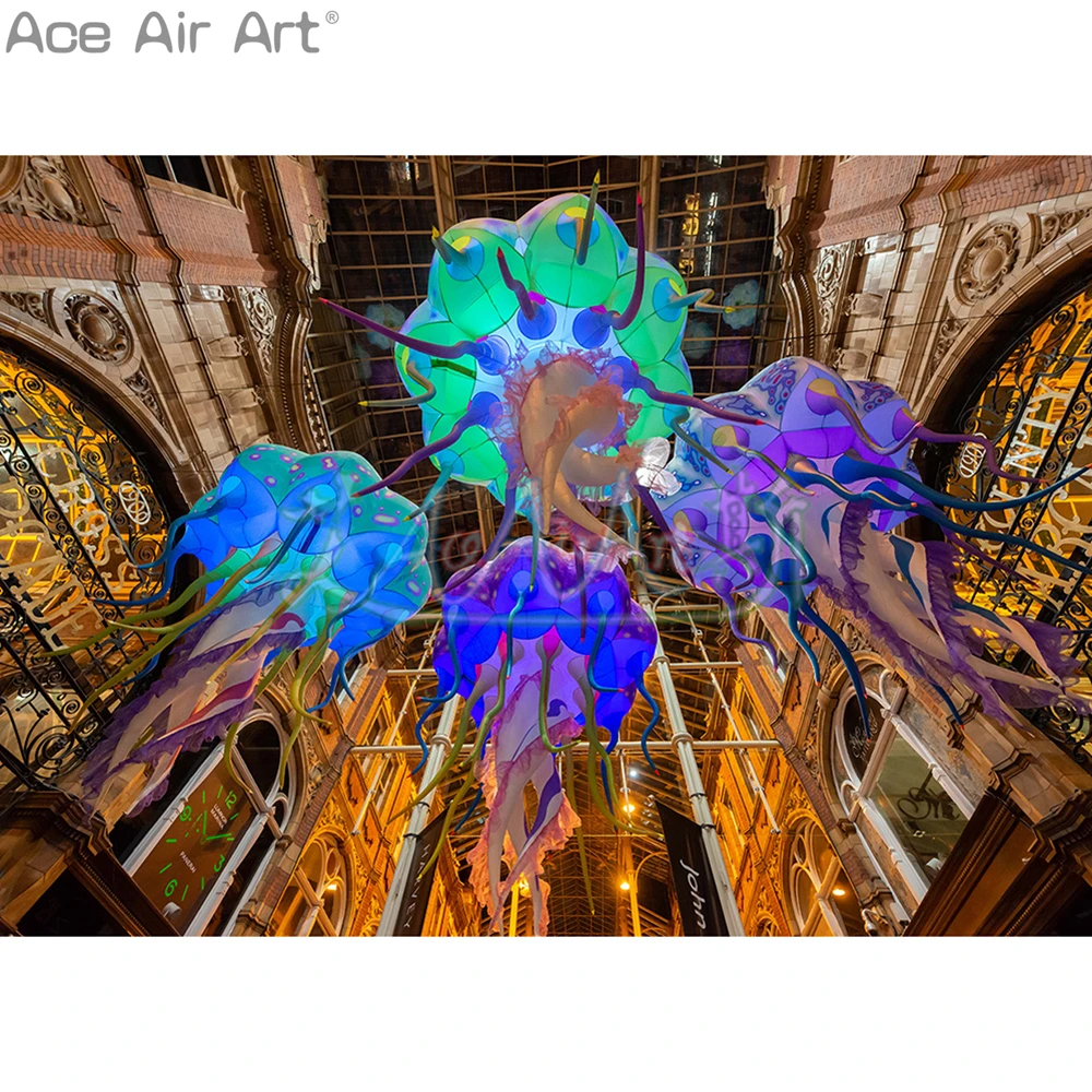 Creature subacquee RGB gonfiabili per feste di meduse luminose a colori per fotografie di matrimoni all'aperto o decorazioni per eventi Ace Air Art