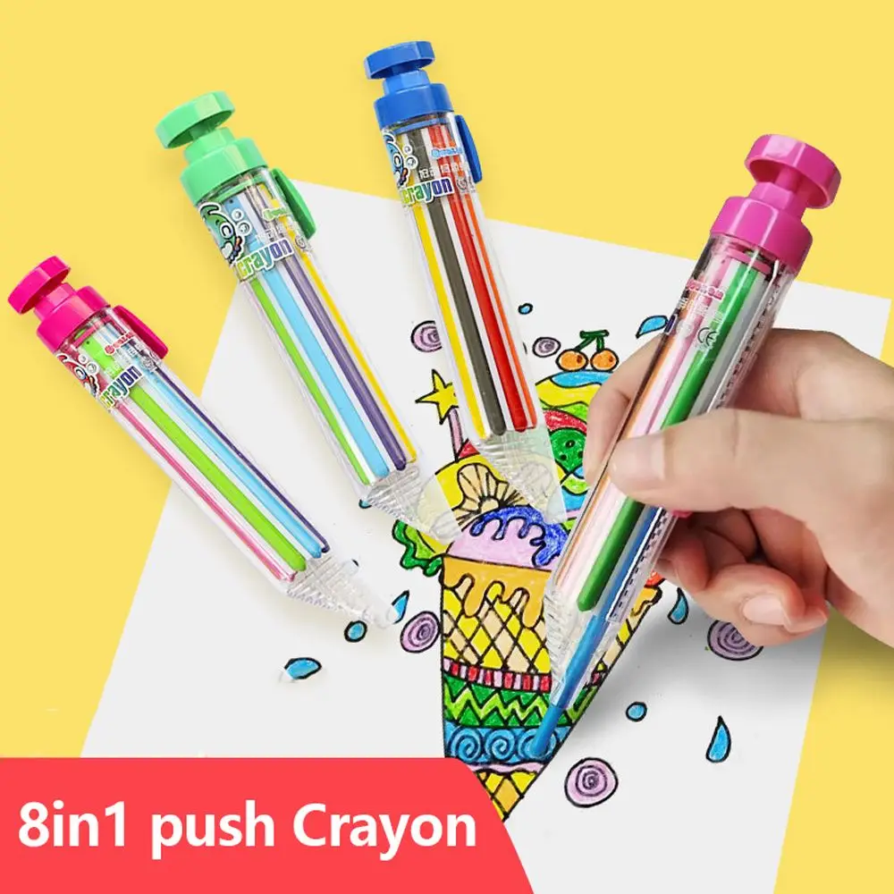 Colorful Creative Graffiti Tool Gift Push Style Children Multicolor Crayons Colored Pencil Oil Pastel Highlighter Marker Pen