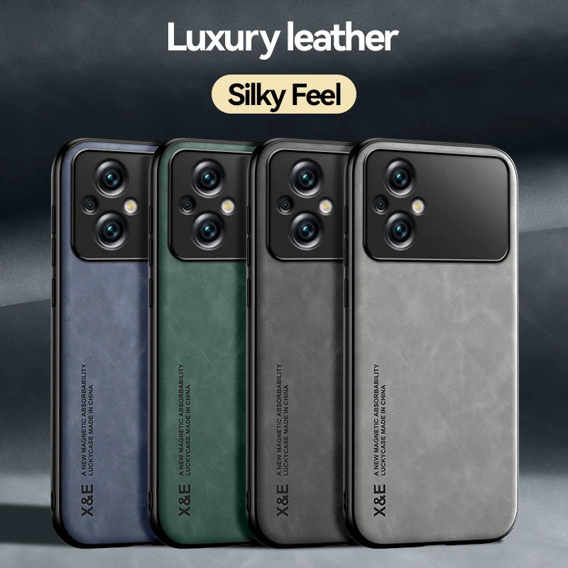 KEYSION Luxury Leather Case for Xiaomi POCO M5 M5S M4 5G Soft Silicone+PC Shockproof Phone Back Cover for POCO M4 5G M5 M5S