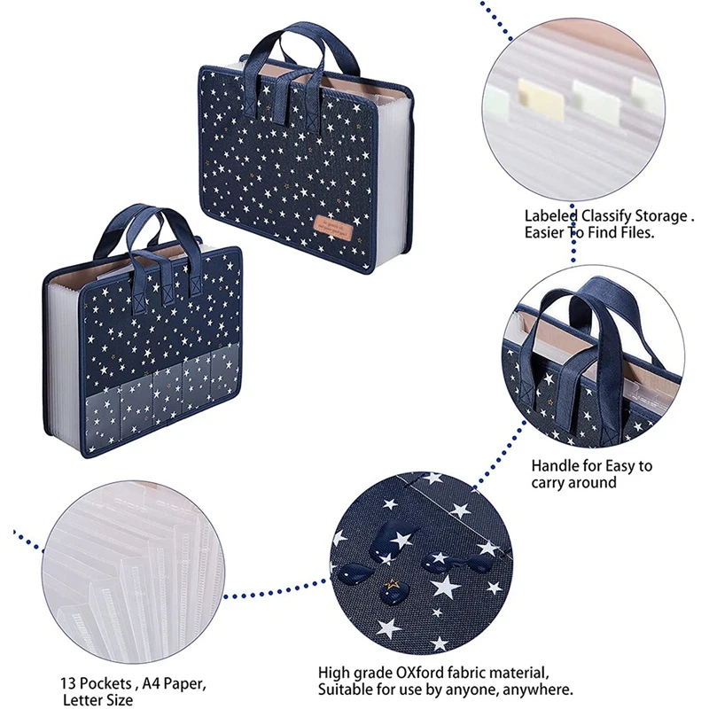 Расширяющаяся папка для файлов, органайзер для документов, 13 карманов, папки для файлов/папки для файлов с возможностью расширения с ручкой размера A4