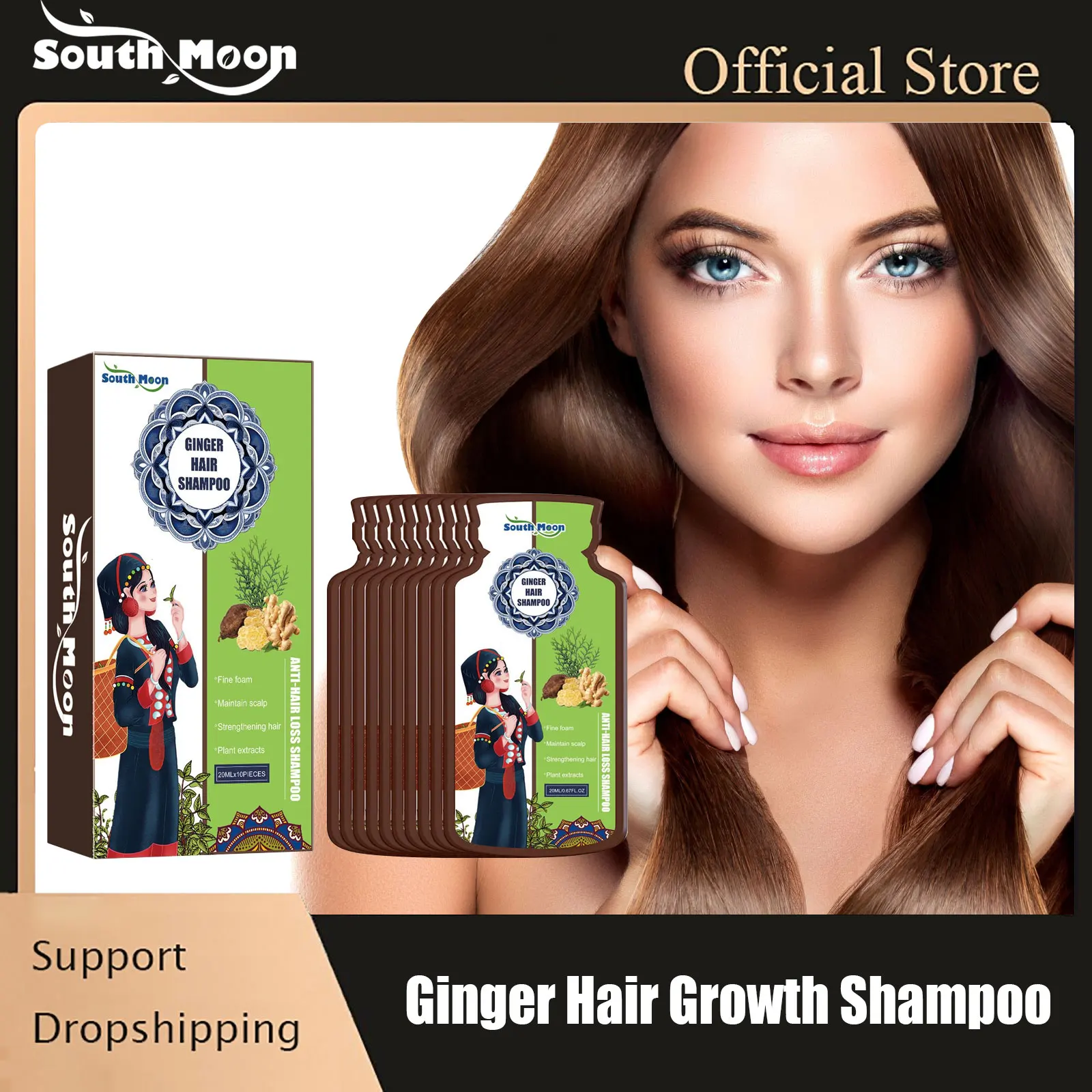 Ginger Hair Growth Shampoo Reducing Loss Improve Thinning Preventing Dandruff Scalp T-reatment Repairs Damaged Hair Care Shampoo