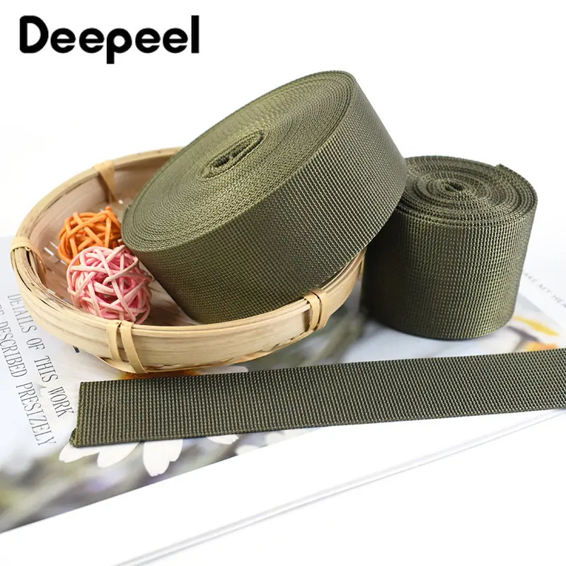 5Meters ArmyGreen Nylon Webbing Tape 20-50mm Ribbon Band Bag Backpack Strap Safety Belt Decorative Material Sewing Accessories