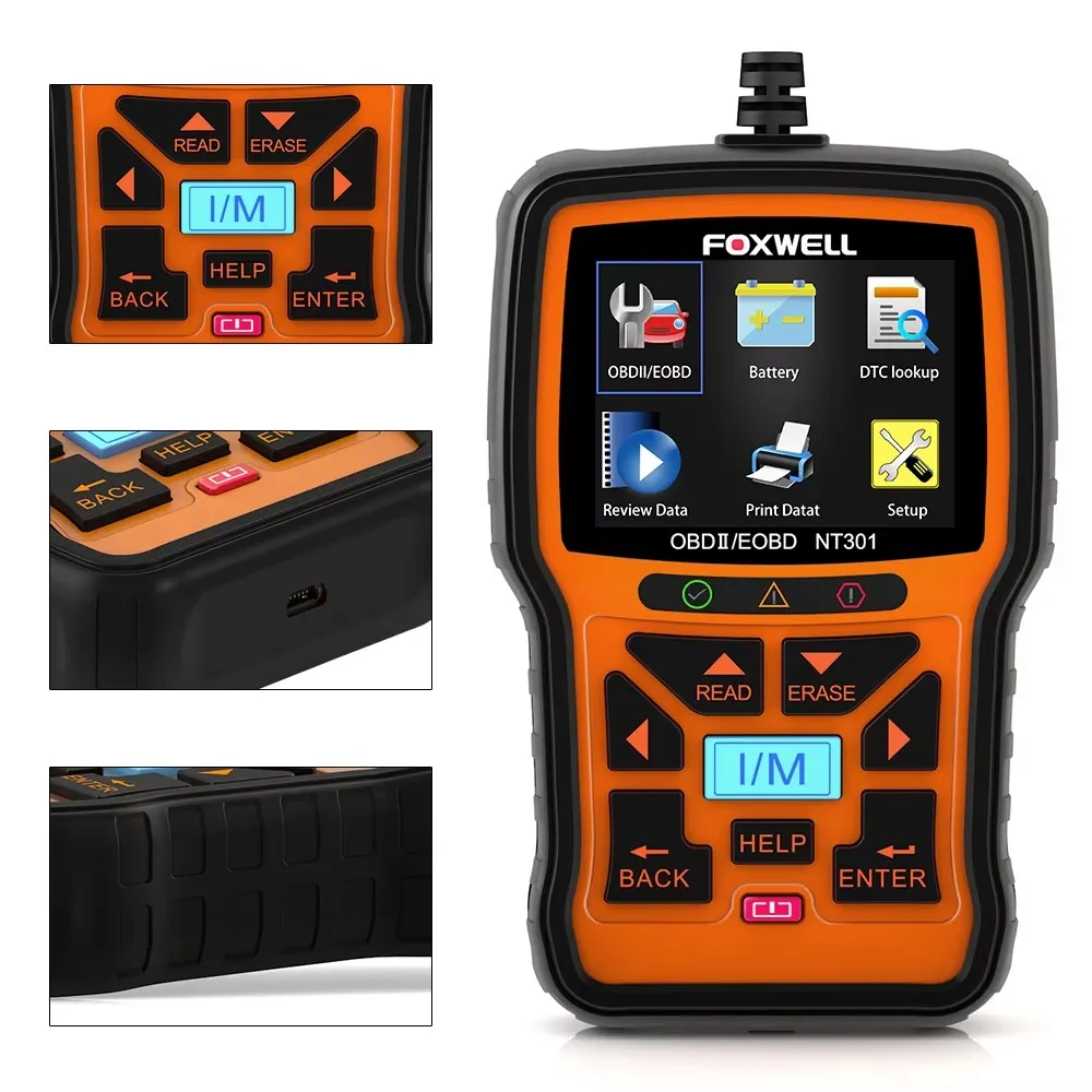 FOXWELL NT301 Full OBDII/EOBD Code Reader Scanner Automotive Professional Scanner Diagnostic Tool PK ELM327