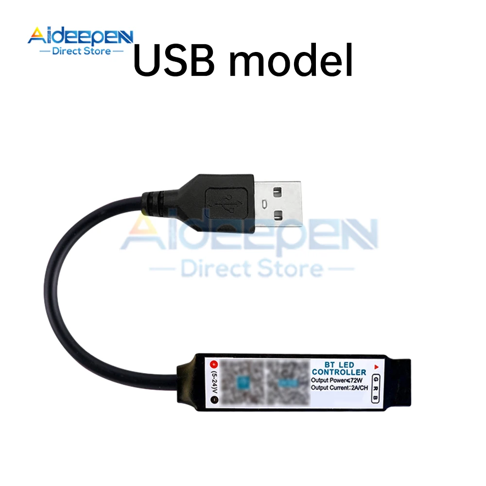 Mini RGB Bluetooth Controller เพลง LED Light Strip Controller สําหรับ RGB เทปไฟสมาร์ท APP ควบคุม DC 5V 12V 24V