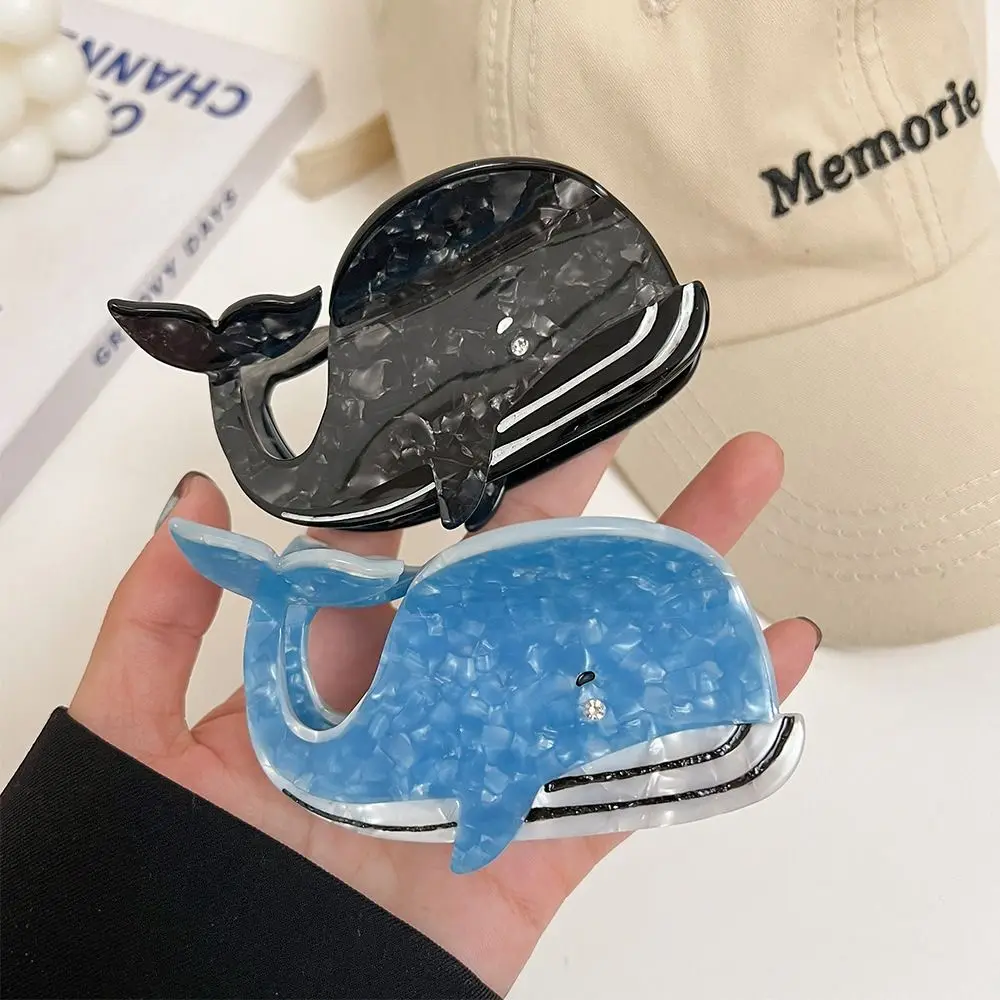 Acetate Shark Whale Hair Catch Acrylic Hair Accessories Blue Whale Dolphin Hair Clip Metal Cartoon Shark Clip Women/girls