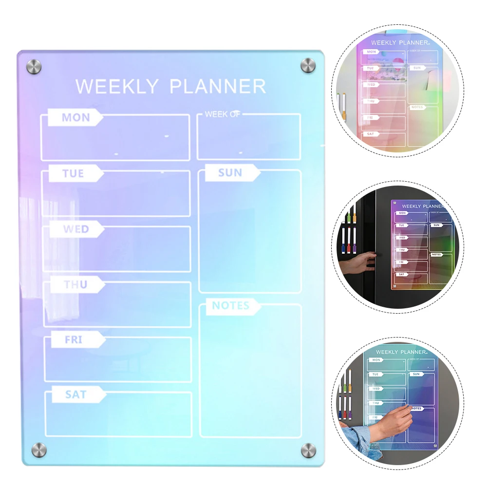 

Magnetic Message Board Set Dry Erase Desktop Eraser Planner Acrylic Memo Note Small