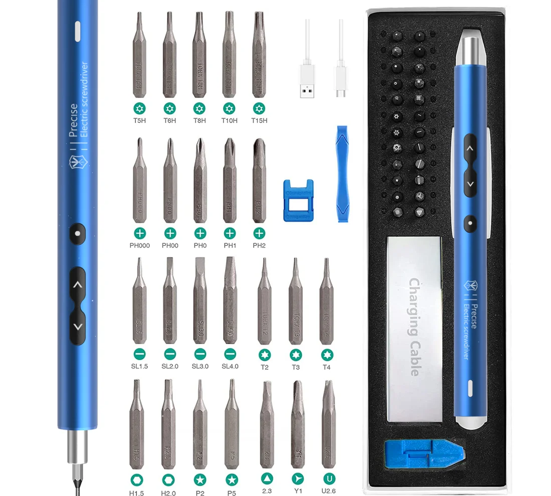 ORIA 28 in 1 Electric Screwdriver Set Cordless Repair Tool USB Charging Screw Driver Set Precision Bits for Phone Laptop